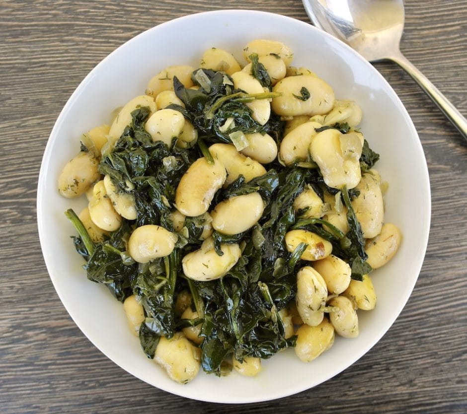 Greek Roasted Beans with Spinach Gigantes me Spanaki