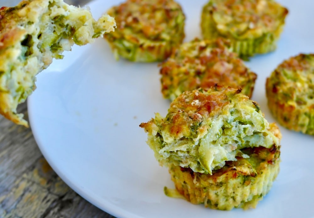 Greek Style Zucchini and Feta Muffins - Olive Tomato