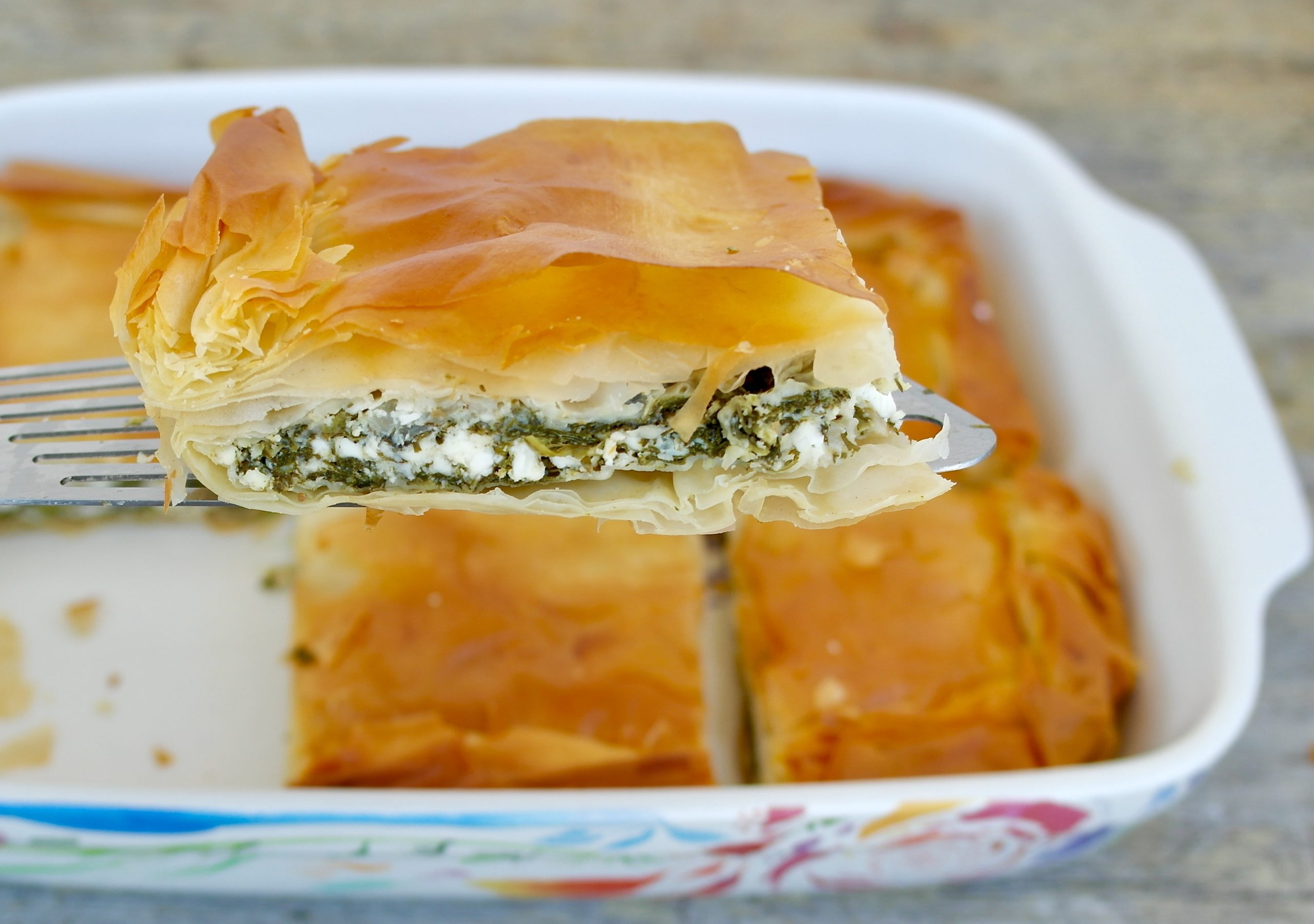 Greek Spinach and Feta Pie with Phyllo dough Spanakopita