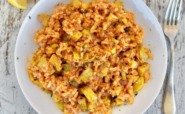 One-pot Greek zucchini rice recipe