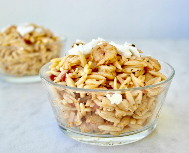 Greek Orzo (kritharaki) with Shrimp and Feta
