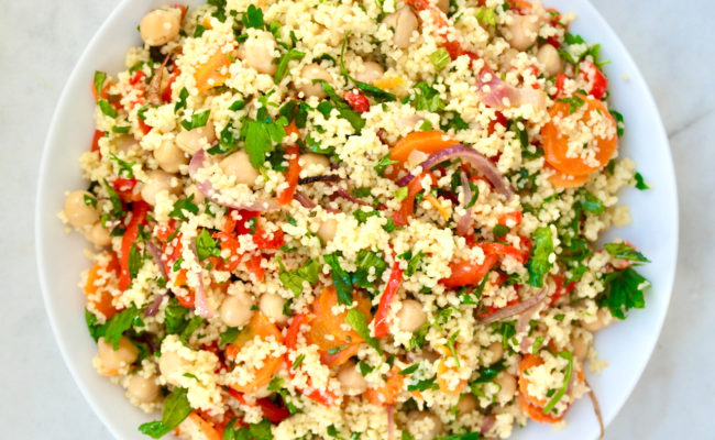 Roasted vegetable chickpea couscous