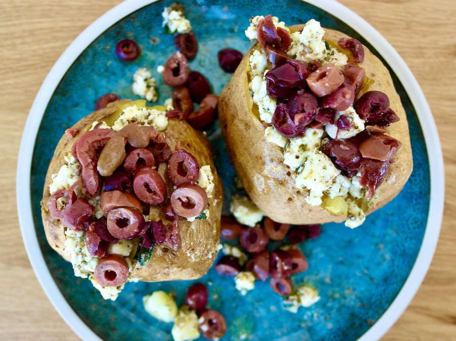 Feta and Kalamata Olive Stuffed Baked Potatoes