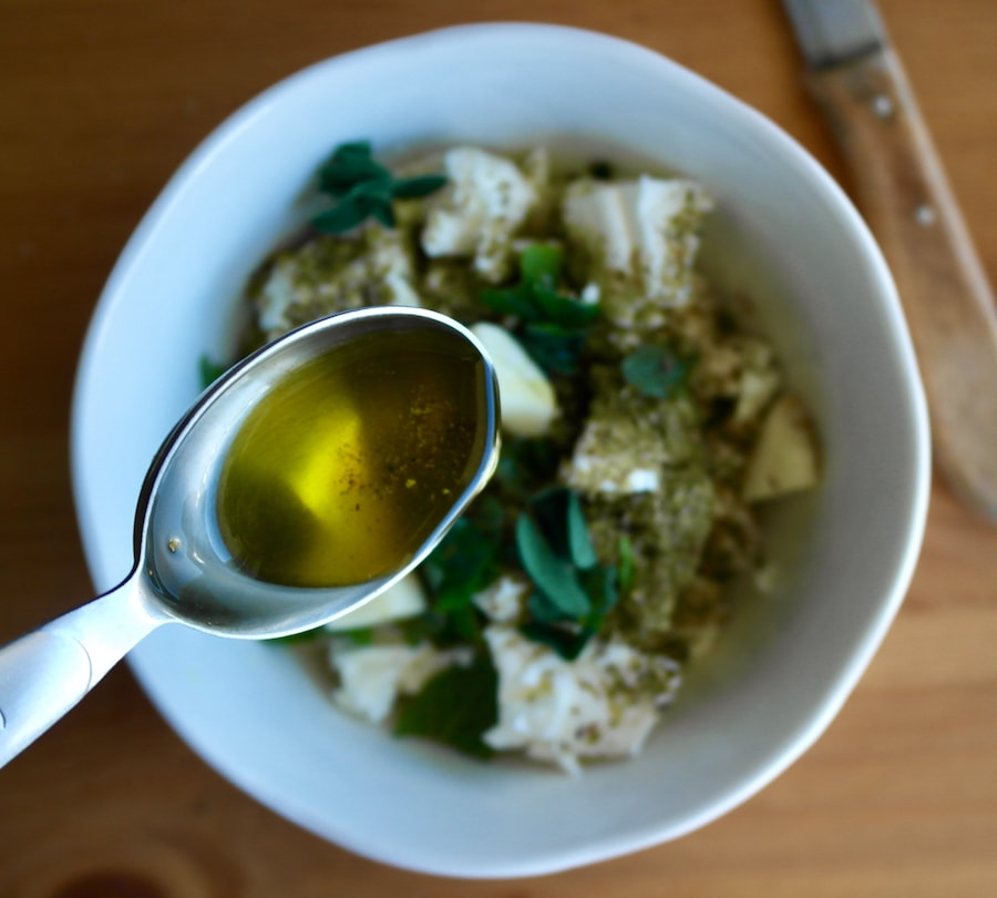 Feta, herbs, garlic and olive oil