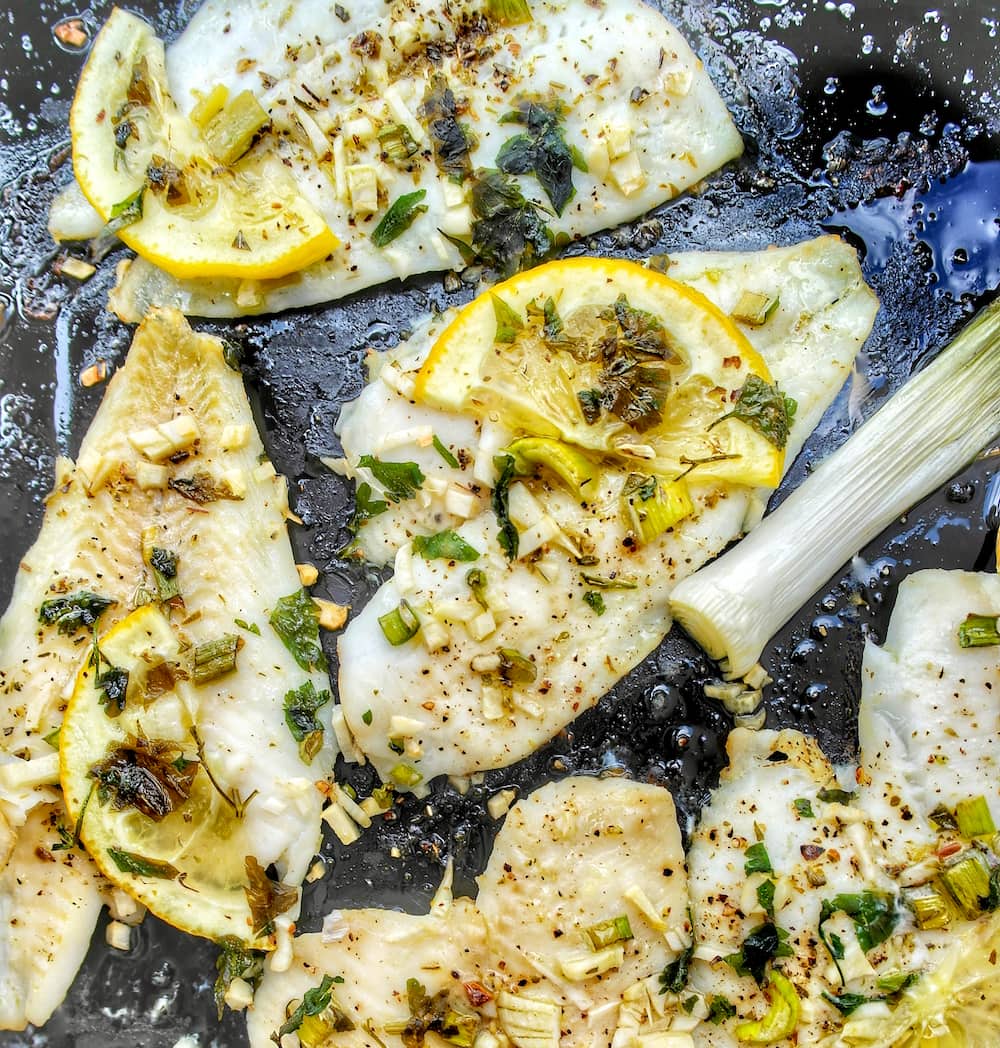 Mediterranean Baked Sole with Greek Ladolemono Dressing