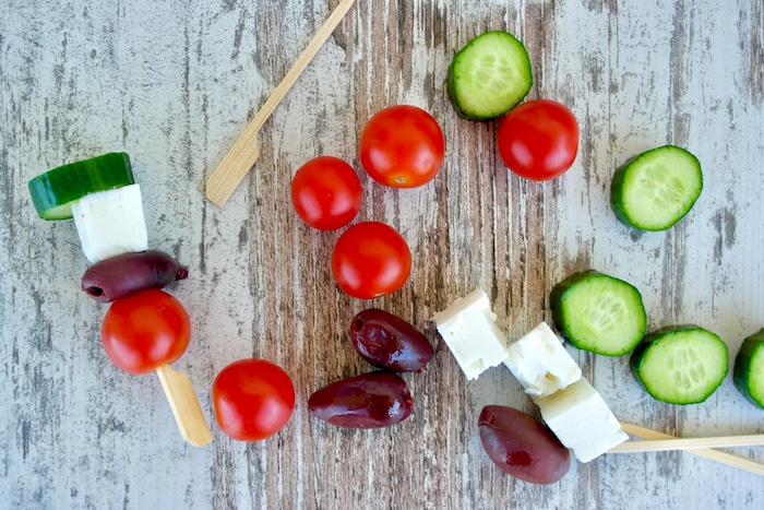 Greek salad skewer appetizer