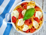 Baked Pasta with Sauteed Cherry Tomatoes and Fresh Mozzarella