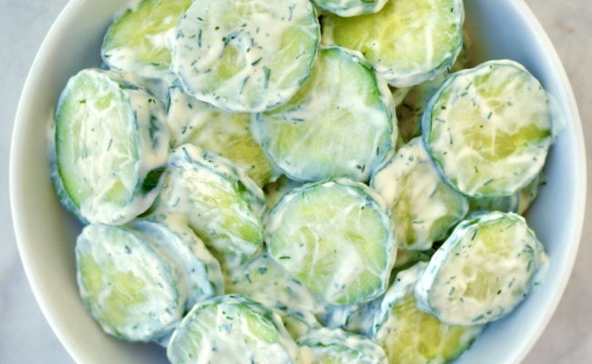 Greek cucumber tzatziki salad
