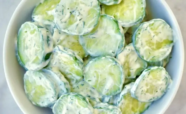 Greek cucumber tzatziki salad