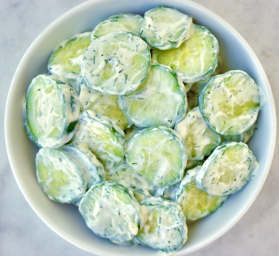 Greek cucumber tzatziki salad