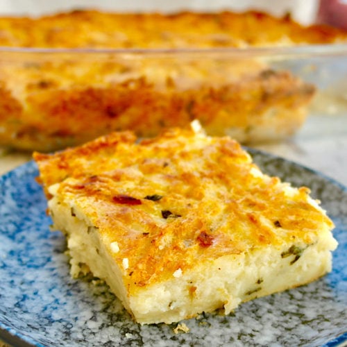 Greek Cheesy Mashed Potato Casserole