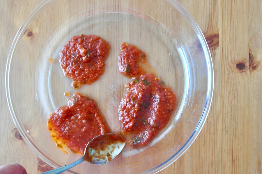 Tomato sauce for Greek Eggplant Rolls with Feta and Rich Tomato Sauce Rollatini