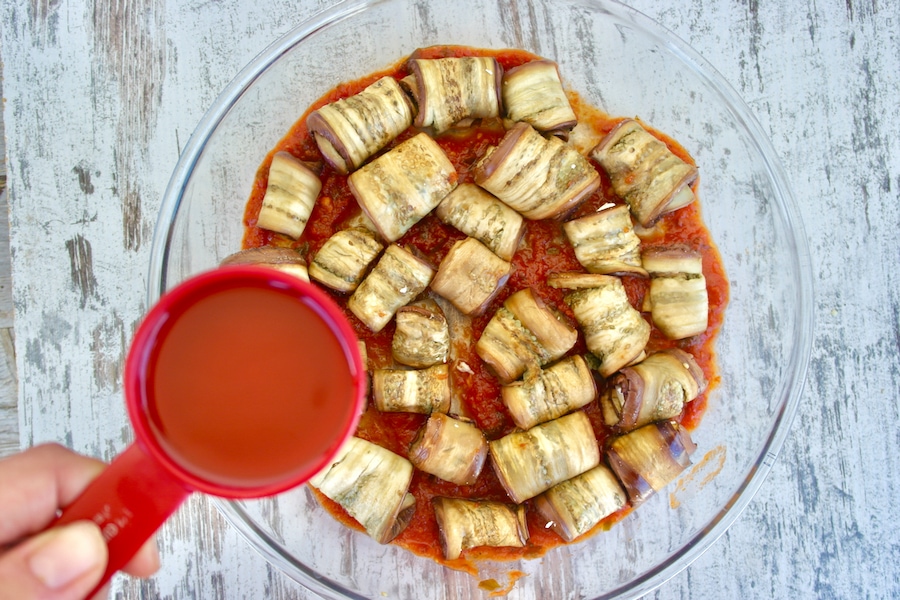 Greek Eggplant Rolls with Feta and Rich Tomato Sauce Rollatini