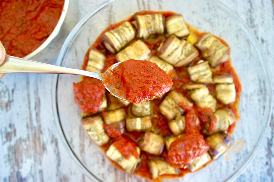 Greek Eggplant Rolls with Feta and Rich Tomato Sauce Rollatini