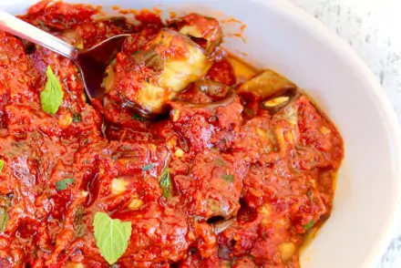 GREEK EGGPLANT ROLLS WITH FETA AND RICH TOMATO SAUCE