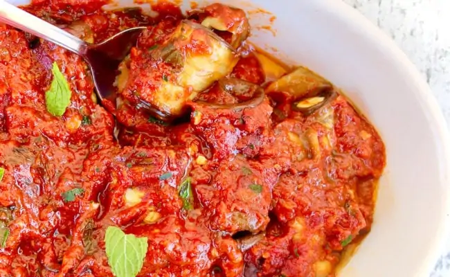 GREEK EGGPLANT ROLLS WITH FETA AND RICH TOMATO SAUCE