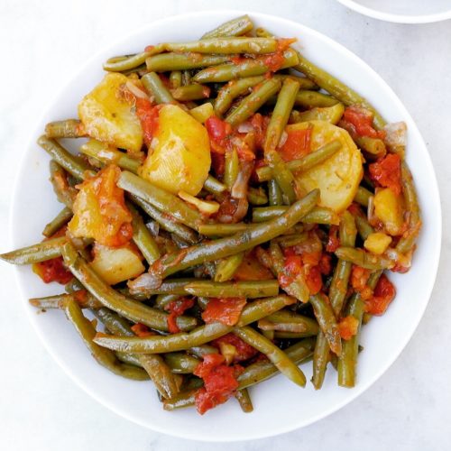 Greek green beans Fasolakia lathera