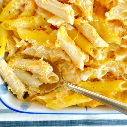 Baked Creamy Pasta with Butternut Squash Ricotta Sauce