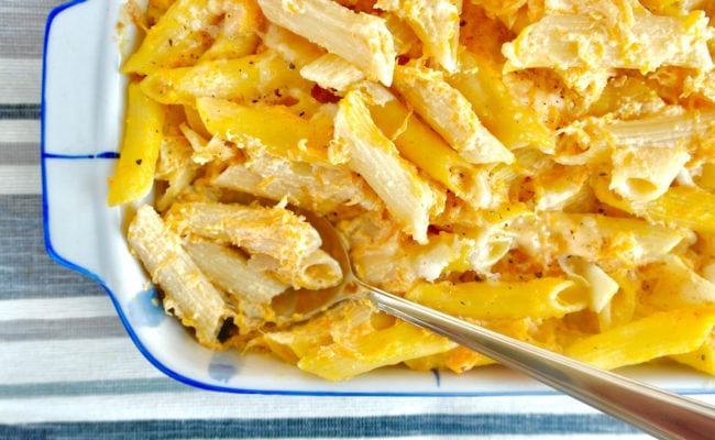 Baked Creamy Pasta with Butternut Squash Ricotta Sauce