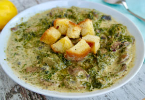 Hearty Greek Creamy Mushroom Soup