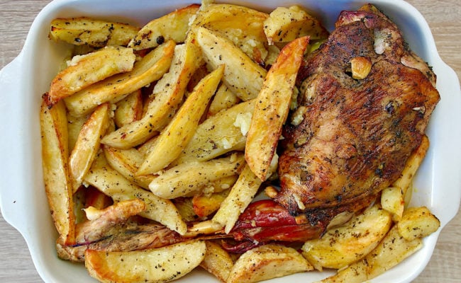 Greek roast leg of lamb