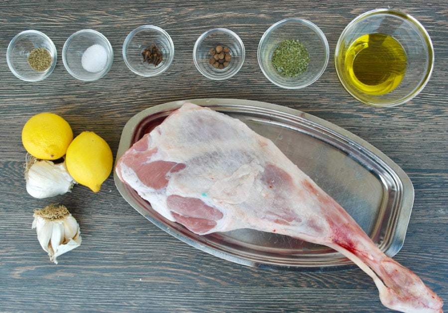 Greek Roast lamb ingredients