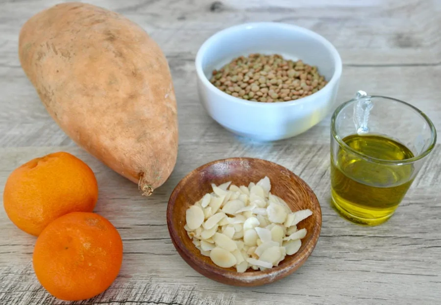 Mediterranean Lentil with Sweet Potato Salad Ingredients