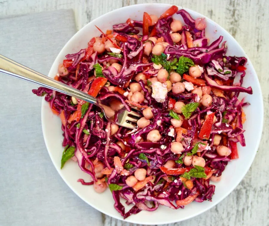 Mediterranean Red Cabbage and Chickpea Salad 1