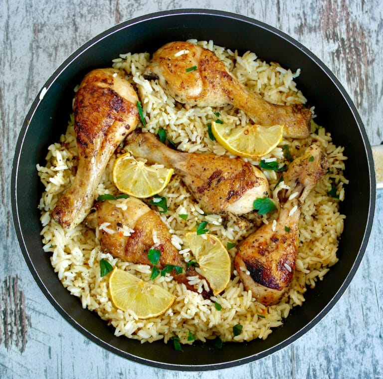 One Pan Mediterranean Chicken and Rice (Quick and Easy)