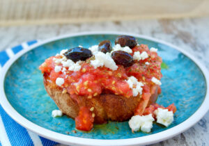 Traditional Greek Tomato and Feta Toast