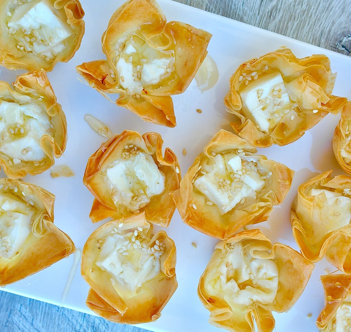 Baked Feta Phyllo Bites-easy appetizer