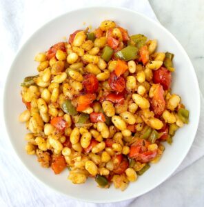 Greek Style Roasted White Beans with Vegetables