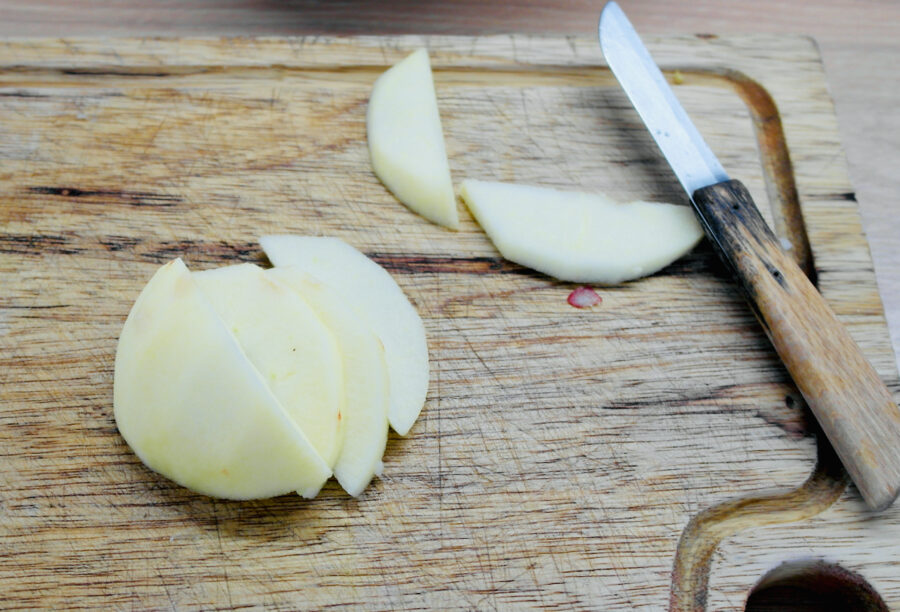 Slicing Apples for apple cake
