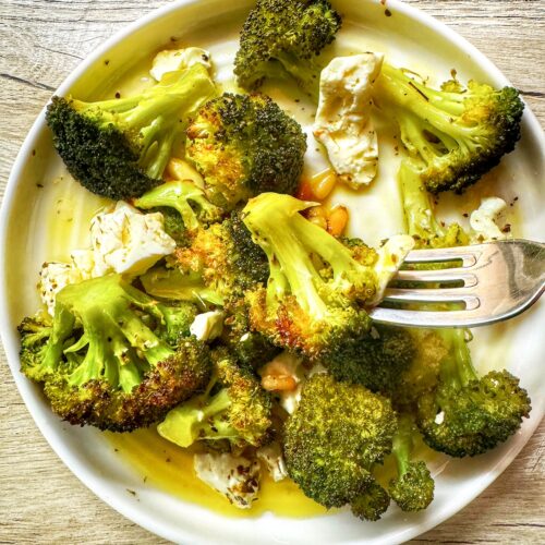 Roasted Broccoli with Feta and Garlic