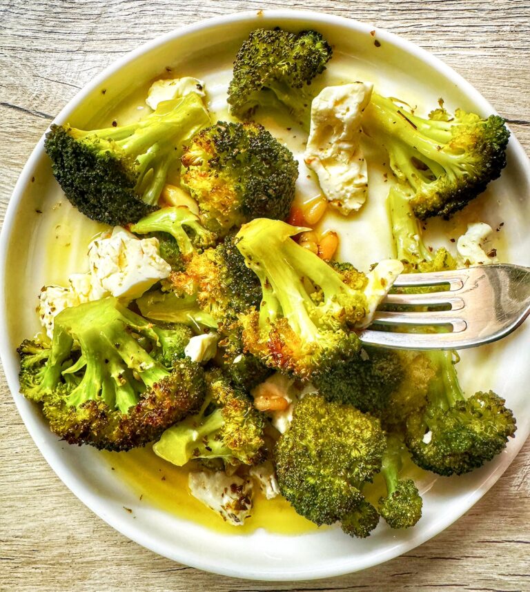 Roasted Broccoli with Feta and Garlic